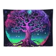 thumbnail image 5 of GOSMITH  Tree of Life Tapestry Trippy Sun and Moon Tapestry UV Reactive Galaxy Space Tapestries Aesthetic Glow in The Dark, Black Light Tapestry for Bedroom(40x30inches), 5 of 7