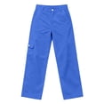 thumbnail image 3 of AherBiu Cargo Pants for Women Button Mid Rise Straight Leg Streetwear Juniors Cargos Loose Fitted Hiking Pants with Pockets(XX-Large,Blue), 3 of 8