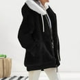 thumbnail image 3 of comerut Women Winter Coat Solid Color Warm Furry Plush Plus Size Lady Coat Winter Clothes, 3 of 8