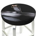 thumbnail image 3 of Bingfone Black Cobra Snake Padded Round Bar Stool Cover Cushion with Elastic Fabric Round Chair Seat - Black Cobra Snake, 3 of 7