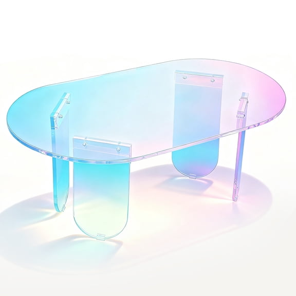 golytefs Iridescent Acrylic End Table 50lbs Capacity Simple Rainbow Table for Living Room