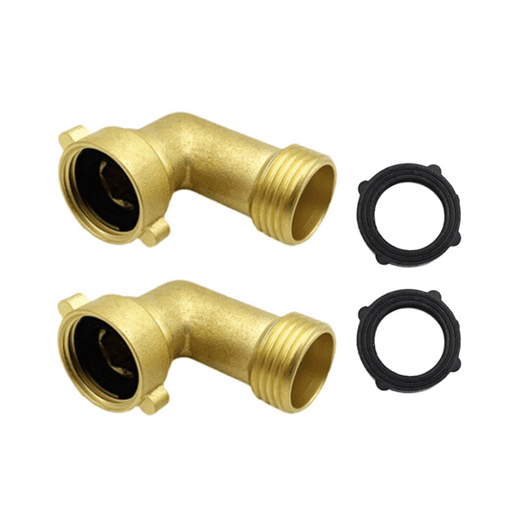 2Pcs 45 Degree Garden Hose Elbow Fitting 2Pk with 2 Washers - Outdoor Faucet Extender, Hose Connector Spigot Extender