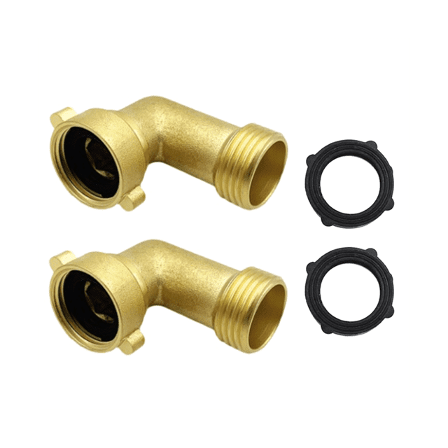 2 Pcs Raccord de Coude de Boyau d'Arrosage à 45 Degrés 2 Pa avec 2 Rondelles - Rallonge de Robinet d'Extérieur, Raccord de Boyau Rallonge de Robinet