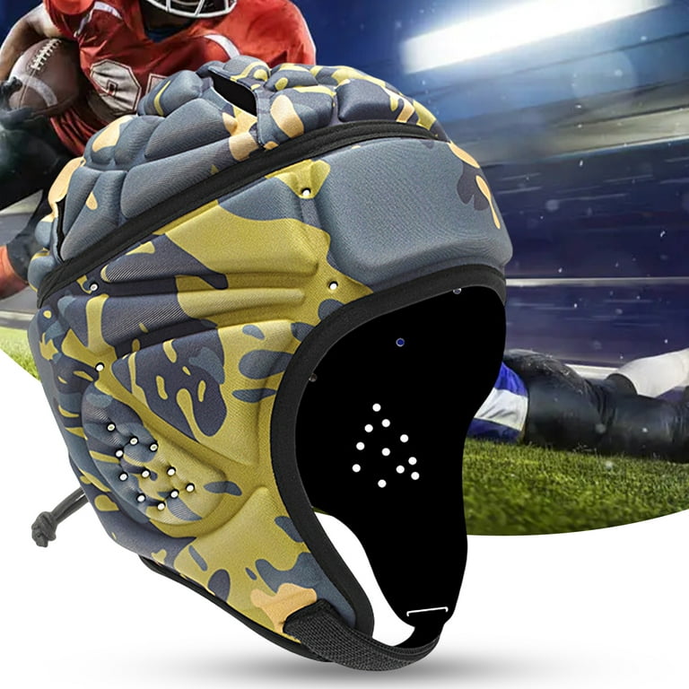 Kripyery Adjustable Anti-collision Rugby Helmet Head Protector Football Goalkeeper EVA Padded Cycling Accessories -