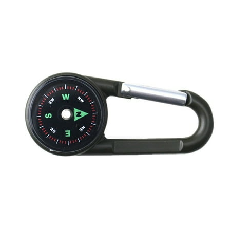 - Nicesee Multifunctional Hiking Metal Carabiner Mini Compass Thermometer Keychain