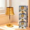 thumbnail image 4 of Linnome Vintage Metal Table Lamp Bedside Night Light Ambient Crystal Table Lamp Rechargeable Touch Lamp Gold#07, 4 of 6