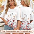 thumbnail image 2 of Camiseta Blingfit para mujer, manga 3/4, elegante, casual, 2 of 5