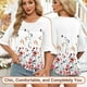 thumbnail image 2 of Camiseta Blingfit para mujer, manga 3/4, elegante, casual, 2 of 5
