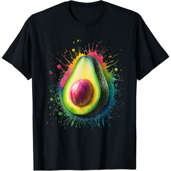 Avocado Men Woman Colorful Watercolor Avocado T-ShirtPure cotton short-sleeved shirts for both men and women