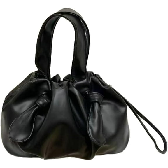 Kukuzhu Chic Shoulder Bag Tote Bag Women Pleated Drawstring Hobo Bag Chic Soft Handbag Purse