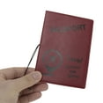 thumbnail image 3 of Unique Bargains 1 Pc Passport Holder Durable Airplane Location Marker Document Holder for Travel Dark Red, 3 of 5