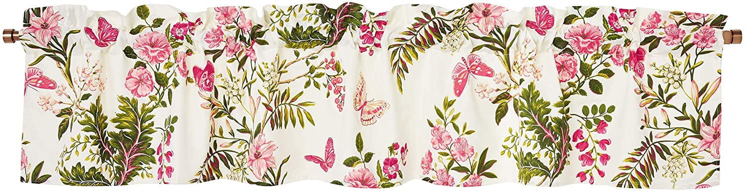 Global Trends Botanical Garden Country Cottage Tab Top Window Valance, 84 in. W x 14 in. L