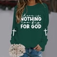 thumbnail image 2 of Wangmeiwg Women's Sweatshirts Women's Hoodies Sweatshirt Fashion Casual Round Neck God Letter Printed Apparel Green XL, 2 of 5