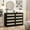 Black, variant on GAOMON 8 Drawer Double Dresser for Bedroom, Rattan Chest of Dressers, Modern Wooden Dresser Chest with Golden Handles, Beside Table for Closet, Living Room and Entryway, White and Natural