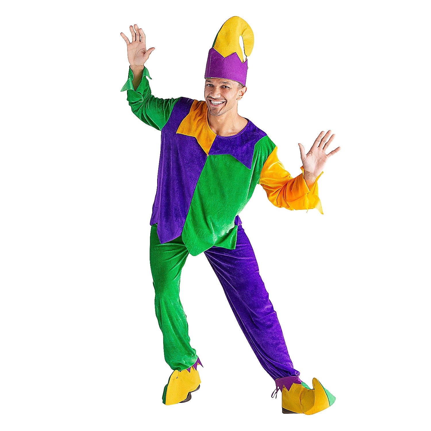 Men’s Mardi Gras Jester Costume - Walmart.com