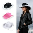 thumbnail image 2 of Weflink Eye-catching Bride Hat Heavy Duty Crystal Rhinestones Cowboy Hats for Live Show, 2 of 6