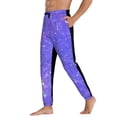 thumbnail image 3 of Kdxio Purple Glitter Pattern Joggers,Sweatpants for Men with Pockets-Medium, 3 of 5