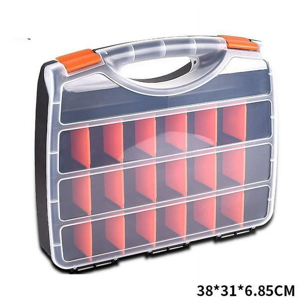 Caja de herramientas con ruedas de alta resistencia con compartimentos plegables 38x31x6.85cm