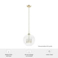 thumbnail image 7 of Hunter - High Oaks 3-light Alturas Gold, Medium Size Pendant Light, Dimmable, Formal Style, Globe Shaped, for Bedrooms, Dining, Living Rooms - 19557, 7 of 7