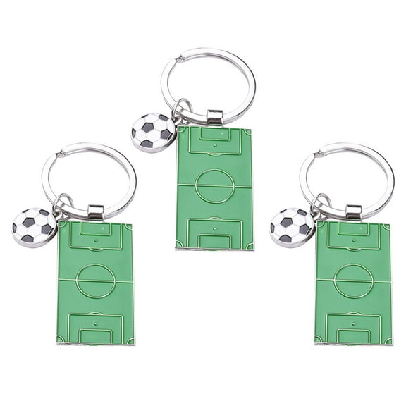 Raindrops 3 Pcs Lanyard for Keys Key Chain Soccer Field Lover Gift 4.5x2.5cm Green