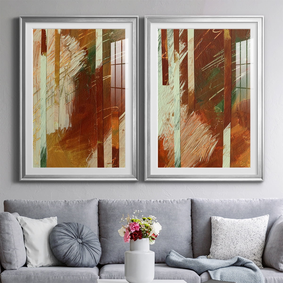 Wexford Home Wheaten I Premium Framed Print, 30.5" x 42.5" - Ready to Hang, Silver (Set of 2)