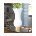 thumbnail image 4 of White S-shaped Glass Vase with Gold Base, 11.5"H, 4 of 4
