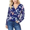 thumbnail image 2 of GUESS Womens Eliza Surplice Kimono Top Blouse, Blue, Small, 2 of 2