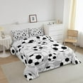 thumbnail image 3 of Football Comforter Set Soccer Ball Sports Pattern Bedding Bed Set Sports Theme Comforter Inner Fill Ball Competition Games Quilt Set Bedroom Collection Twin Size, 3 of 7