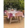 thumbnail image 3 of Outdoor Tablecloth with Umbrella Hole for Patio/Picnic/Party/Camping, Red Orange Coastal Waterproof Table Cloth Rectangle Table Cover Washable, Summer Coral Beach Nautical (52"x 70"), 3 of 9