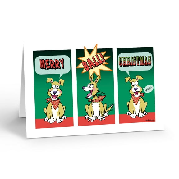 Funny Dog Christmas Card - 18 Boxed Cards and Envelopes - 20088