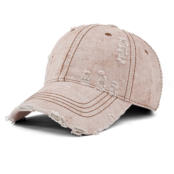 Unisex Distressed Vintage Washed Baseball Cap Classic Retro Washable Cotton Plain Ball Caps Adjustable Golf Dad Hats Brown