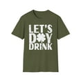 thumbnail image 2 of Let's Day Drink, Gildan Unisex Softstyle Shirt, Shamrock Graphic Tee, S-3XL, 2 of 5
