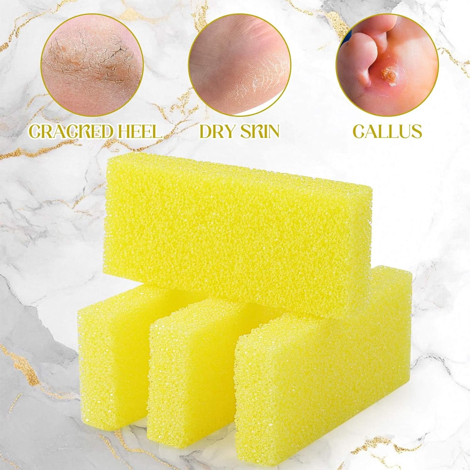 100 Pcs Pumice Stone for Feet Scrubber Dead Skin Disposable Pedicure Pumice Stone Foot Shower Scrubber for Heel Cuticle Callus Remover Bath Spa(Yellow)