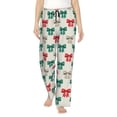 thumbnail image 1 of Balery Retro bows Pantalones de pijama para mujer, pijamas ultraligeros, pantalones de estar por casa-Small, 1 of 6