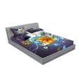 thumbnail image 2 of Ambesonne Colorful Fitted Sheet & Pillow Sham Set, Stars Flowers Swirls, Queen, Multicolor, 2 of 2