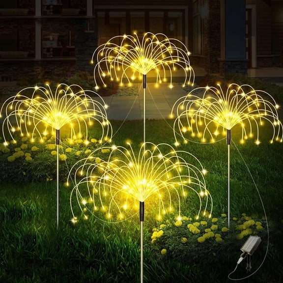 Solar Powered Fireworks String Lights 90/150 LED Waterproof Outdoor Lawn Garden Lanterns, 8 Modes Decorative Lights for Holiday