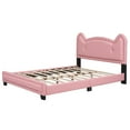 thumbnail image 6 of Full Size Bed Frame, Upholstered Platform Bed Frame with Carton Ears Shaped Headboard and Strong Slats Support, No Box Spring Needed, Easy Assembly, Pink, 6 of 9