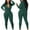 Green, variant on Idoravan Women's Plus Size Tops Womens Ribbed Jumpsuits Ribbed Workout Rompers Long Sleeve Exercise Zipper Jumpsuit