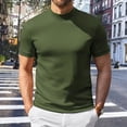 thumbnail image 2 of Men's T Shirt Short Sleeved Roll Neck Shirt Summer Basic Shirt Roll Neck Undershirt Athletic Gym Running Lightweight Performance Tee Top M AG Men's Short Sleeved T Shirt, 2 of 5