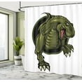 thumbnail image 4 of Ambesonne Fantasy Shower Curtain, T-rex Animal, 69"Wx75"L, Olive Green Brown, 4 of 4