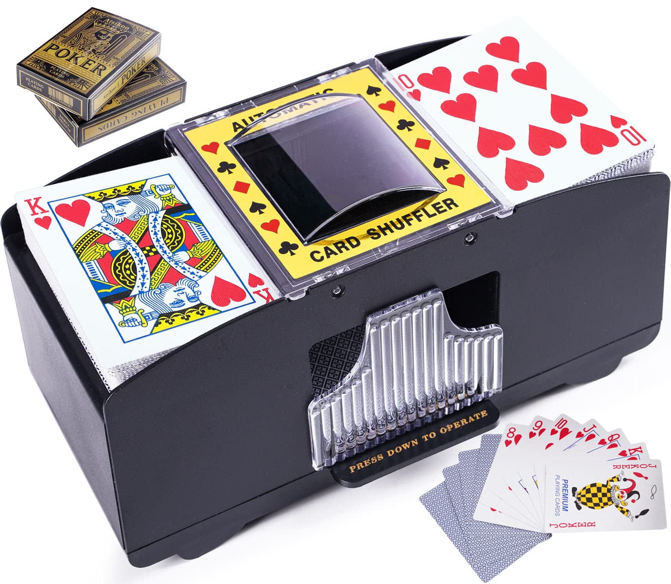 Automatic 2 Deck Wooden Deluxe Playing Card Shuffler Poker Casino Uno 