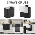 thumbnail image 4 of 1.3 Gal Small Trash Can with Lid，Stainless Steel Kitchen Bin with Lid,Bathroom Trash Can，Slim Trash Can for Bathroom, Bedroom, Kitchen, Office,Black, 4 of 6