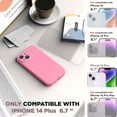 thumbnail image 2 of Designed for iPhone 14 Plus Case with Screen Protector and Camera Protection, Liquid Silicone Phone Case with Soft Microfiber Lining (Pink), 2 of 14