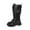 Black, variant on lnmuld Kids Boots Stylish Autumn Girls Casual Boots Flat Thick Sole Non Durable PU Leather Comfortable Walking Footwear for Kids Size:9-9.5 Years