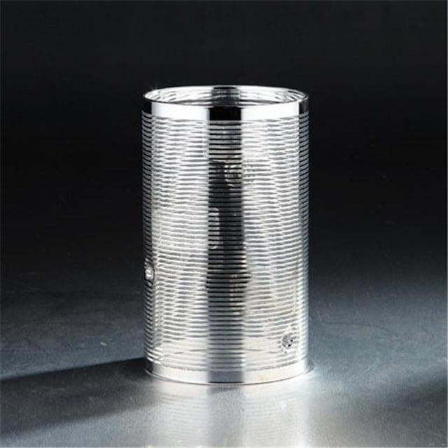 8 x 4.5 in. Glass Candle Holder, Silver