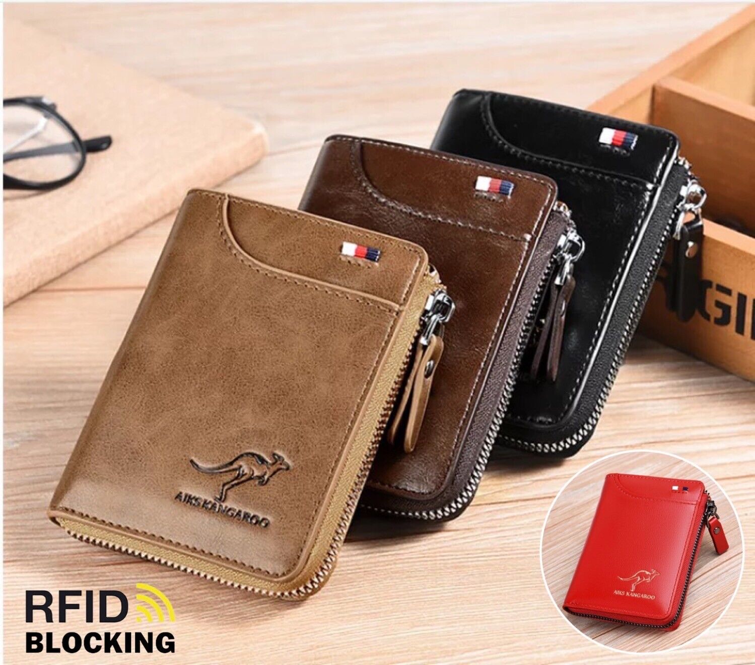 Luxury Men's Leather Wallet Safe RFID Blocking Waterproof Credit Card ID  Holder