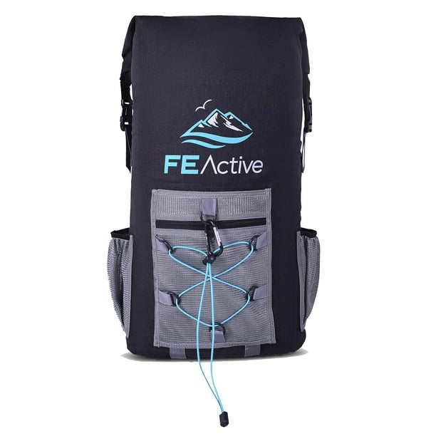 FE Active Waterproof Cooler Backpack - 35L Ice Soft Cooler Dry Backpack, Insulated  Cooler Bag. Great Beach Bag, Fishing Bag & Ice Chest. Compact for Camping &  Backpacking