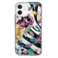 thumbnail image 1 of MUNDAZE Apple iPhone 11 Shockproof Clear Hybrid Protective Phone Case Zebra Stripes Tropical Flowers Purple Blue Summer Vibes Cover, 1 of 5