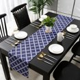 thumbnail image 3 of Quatrefoil Moroccan Pattern Table Runner 72 Inches Long, Geometric Blue Morocco Kitchen Coffee Dining Table Decoration for Home Party Birthday Wedding Home Decor 13x72 Inches, 3 of 8