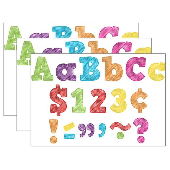 Teacher Created Resources 4" Bold Block Letters Combo Pack Assorted Colors 230 Characters/Pack 3